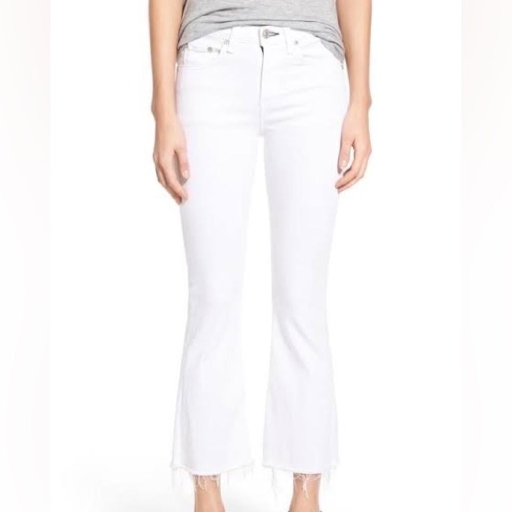 Rag & Bone Bright White Crop Flare Jeans size 24